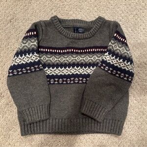 Janie and Jack Gray Fair Isle Kids Sweater